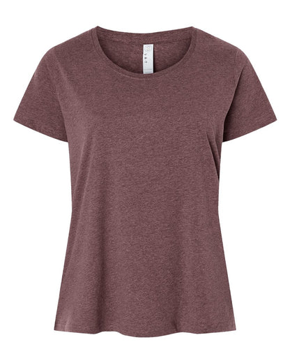 LAT Women's Curvy Collection Fine Jersey Tee 3816 #color_Sangria Blackout