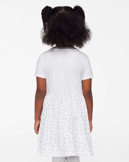 Rabbit Skins Toddler Fine Jersey Dress 5333 #colormdl_White/ White Spot