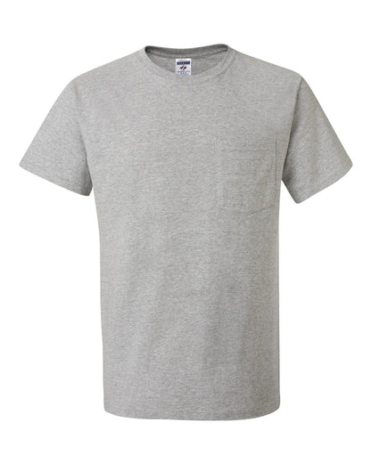 JERZEES Unisex Dri-Power® 50/50 Pocket T-Shirt 29MPR #color_Athletic Heather