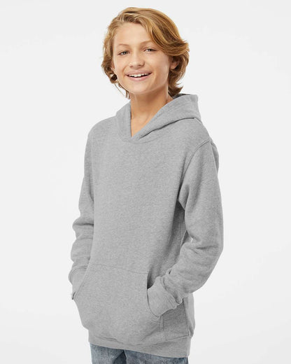 J. America Youth Triblend Fleece Hooded Sweatshirt 8880 #colormdl_Grey Triblend