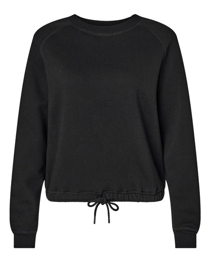 LAT Women's Relaxed 3-End Boxy Fleece Crewneck Sweatshirt 3528 #color_Black