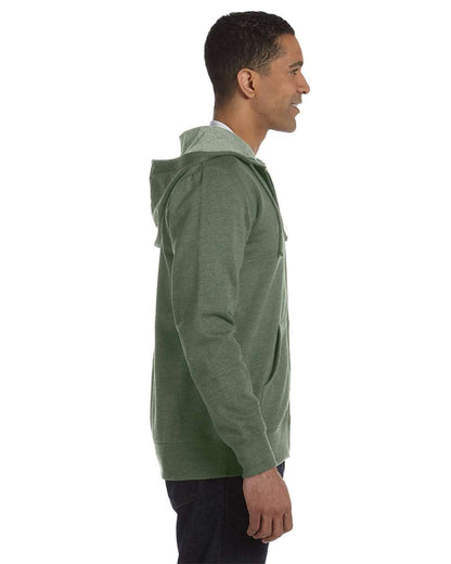 econscious Unisex Heathered Full-Zip Hooded Sweatshirt EC5680 #colormdl_Military Green