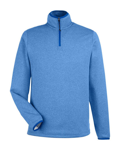 CORE365 Men's Venture Heathered Stripe Quarter-Zip Pullover CE73 #color_True Royal/ White