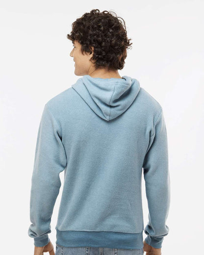 J. America Men's Flip Side Fleece Hooded Sweatshirt 8709 #colormdl_Chambray Heather