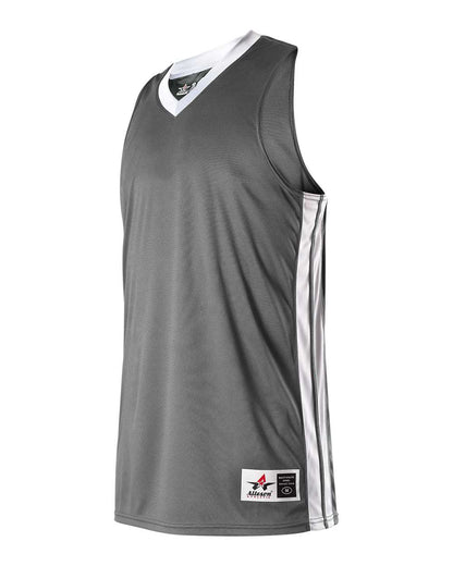 Alleson Athletic Youth Single Ply Basketball Jersey 538JY #color_Charcoal/ White