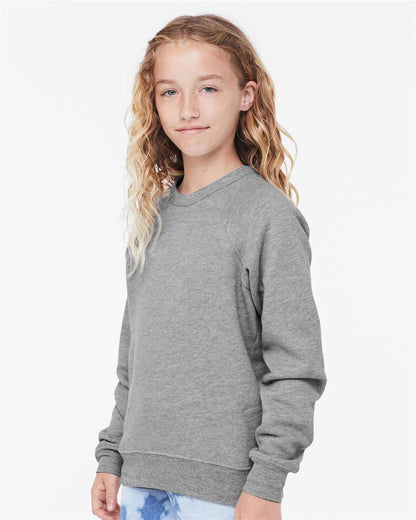 BELLA + CANVAS Youth Sponge Fleece Crewneck Sweatshirt 3901Y #colormdl_Athletic Heather