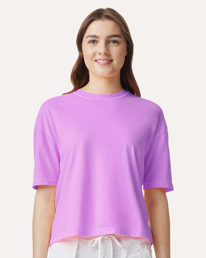 Comfort Colors Women's Garment-Dyed Heavyweight Boxy T-Shirt 3023CL #colormdl_Neon Violet