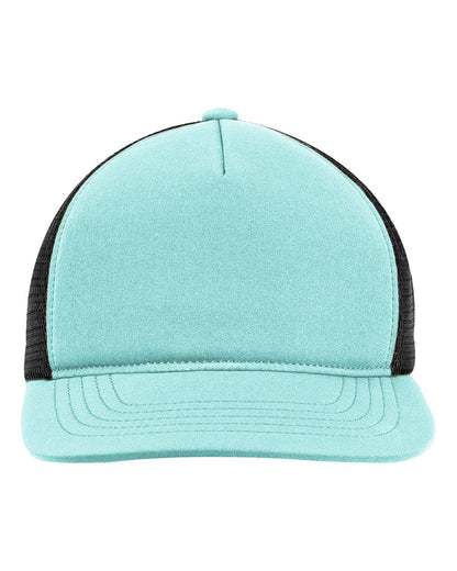 Big Accessories Bend Foam Trucker Cap BA708 #color_Aquamarine/ Black
