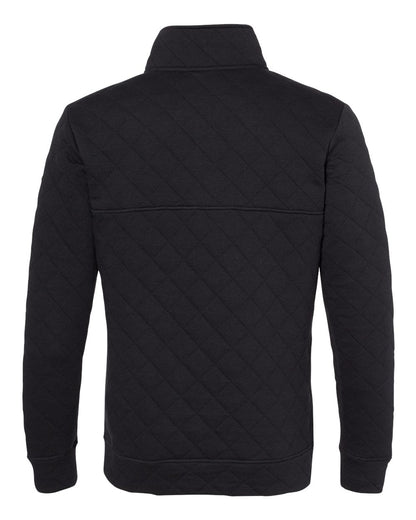 J. America Men's Quilted Half-Snap Pullover 8890 #color_Black