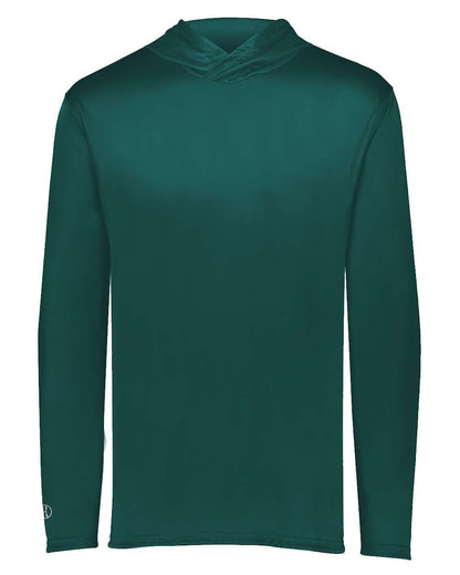 Holloway Men's Momentum Hooded Long Sleeve T-Shirt 222830 #color_Dark Green
