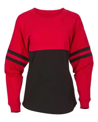 Boxercraft Women's Pom Pom Long Sleeve Jersey T-Shirt BW3514 #color_Red/ Black