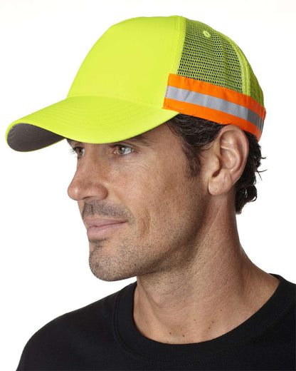 Adams Headwear Trucker Reflector High-Visibility Constructed Cap TR102 #colormdl_Yellow