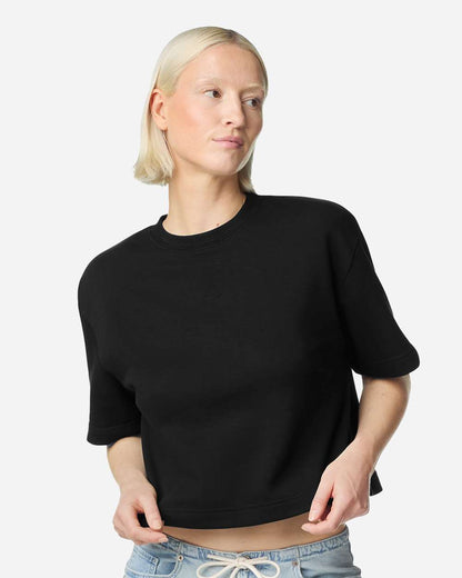 American Apparel Women's French Terry Mid-Length Boxy Top FTCB0 #colormdl_Black
