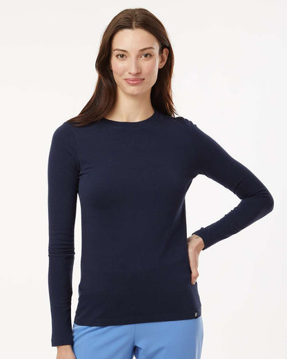 Jaanuu Women's RegenX Cotton Underscrub Long Sleeve T-Shirt W30002U #colormdl_Midnight Navy