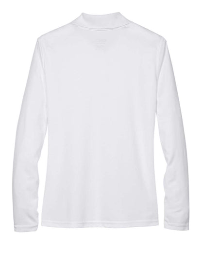 CORE365 Women's Pinnacle Performance Long Sleeve Piqué Polo 78192 #color_White