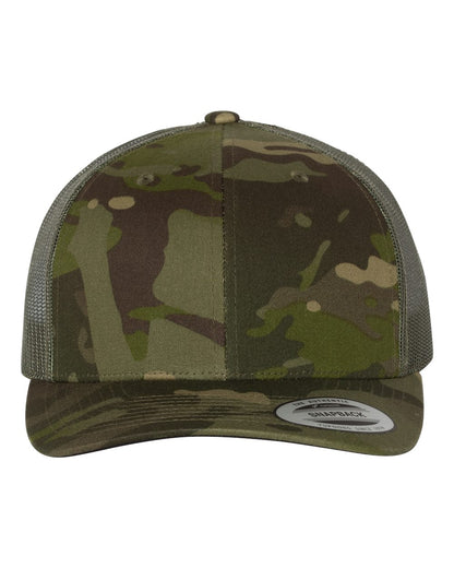 YP Classics Retro Trucker Cap 6606 #color_Multicam Tropic/ Green