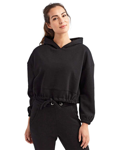 TriDri Women's Cropped Maria Hooded Sweatshirt TD085 #colormdl_Black