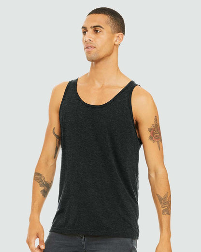 BELLA + CANVAS Triblend Tank 3484 #colormdl_Charcoal Black Triblend