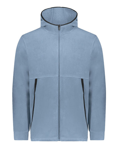 Augusta Sportswear Eco Revive™ Polar Fleece Hooded Full-Zip Jacket 6858 #color_Storm