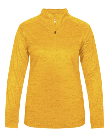 Badger Women’s Tonal Blend Quarter-Zip Pullover 4173 #color_Gold Tonal Blend