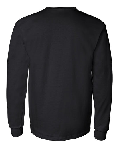 Gildan Unisex Ultra Cotton® Long Sleeve Pocket T-Shirt 2410 #color_Black