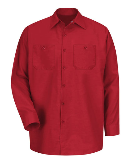 Red Kap Men's Tall Industrial Long Sleeve Work Shirt SP14T #color_Red