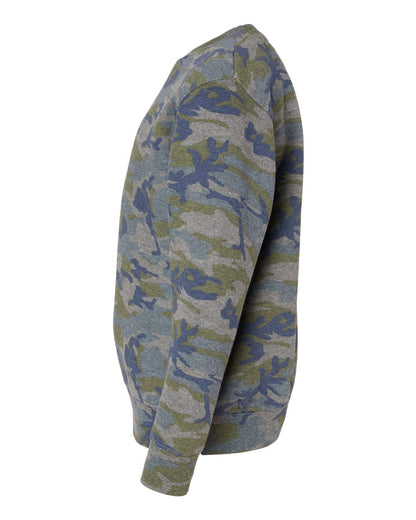 LAT Youth Elevated Fleece Crewneck Sweatshirt 2225 #color_Vintage Camo