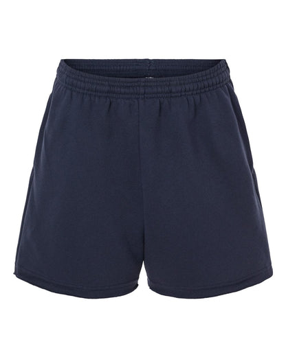 BELLA + CANVAS Women's Cutoff Fleece Shorts 3787 #color_Navy