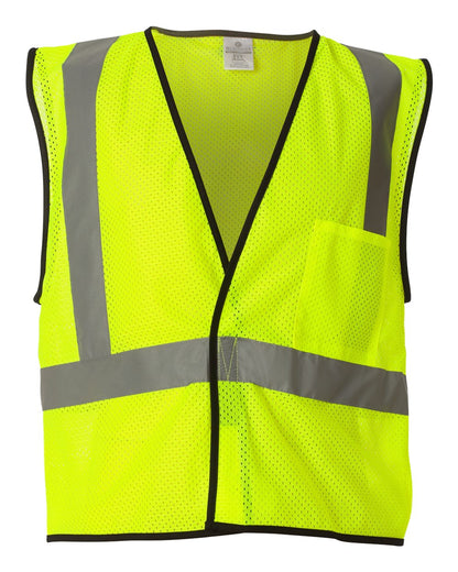 Kishigo Unisex Economy Single Pocket Hook-and-Loop Mesh Vest 1193-1194 #color_Lime
