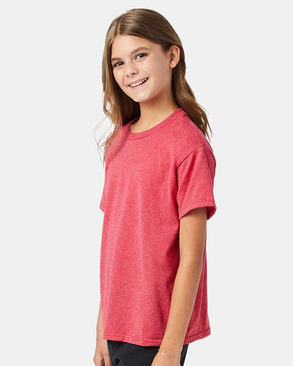 Hanes Ecosmart™ Youth T-Shirt 5370 #colormdl_Heather Red