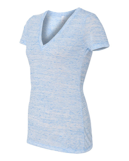 BELLA + CANVAS Women’s Jersey Deep V-Neck Tee 6035 #color_Blue Marble