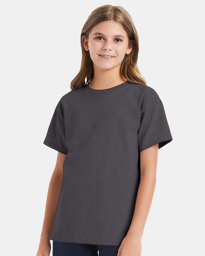 Hanes Essential-T Youth T-Shirt 5480 #colormdl_Smoke Grey