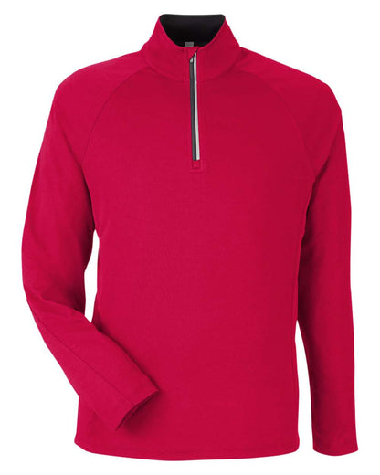 CORE365 Men's Origin Performance Pique Quarter-Zip Pullover CE418 #color_Classic Red/ Carbon