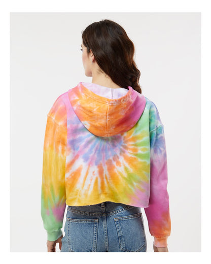 Colortone Women's Tie-Dyed Crop Hooded Sweatshirt 8333 #colormdl_Eternity