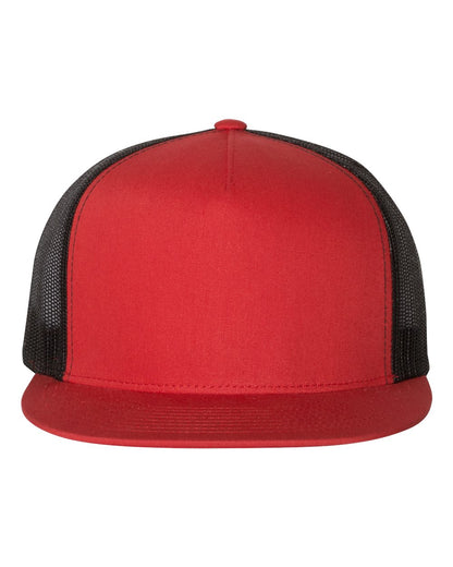 YP Classics Five-Panel Classic Trucker Cap 6006 #color_Red/ Black