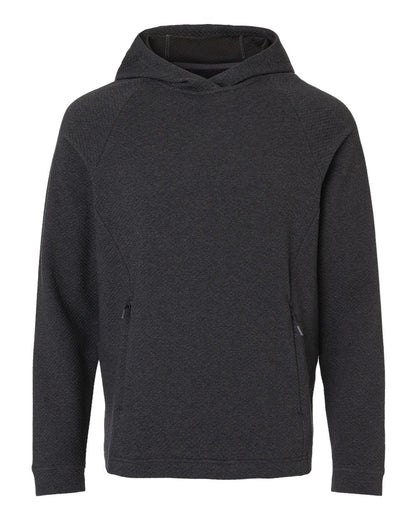 North End Men's Spirit Textured Hooded Pullover NE729 #color_Black Heather