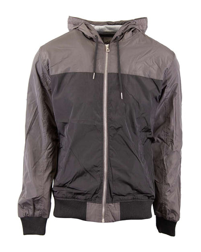 Shaka Wear Unisex Windbreaker Jacket SHWBJ #color_Grey/ Black