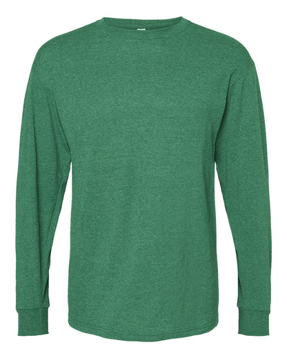 M&O Unisex Gold Soft Touch Long Sleeve T-Shirt 4820 #color_Heather Kelly Green