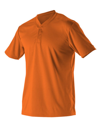 Alleson Athletic Youth Baseball Two Button Henley Jersey 522MMY #color_Orange