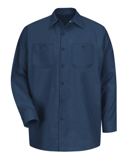 Red Kap Men's Tall Industrial Long Sleeve Work Shirt SP14T #color_Navy