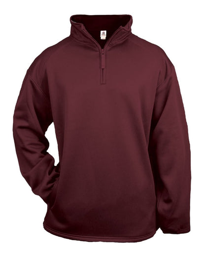 Badger Performance Fleece Quarter-Zip Pullover 1480 #color_Maroon