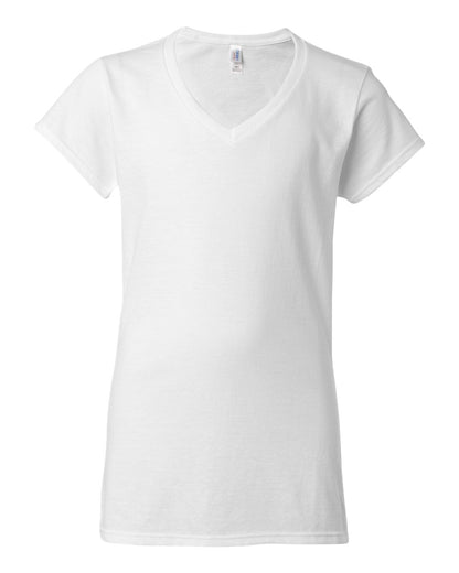 Gildan Women's Softstyle® V-Neck T-Shirt 64V00L #color_White