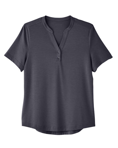 North End Women's JAQ Snap-Up Stretch Performance Polo NE100W #color_Carbon
