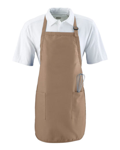 Augusta Sportswear Full Length Apron with Pockets 4350 #color_Khaki