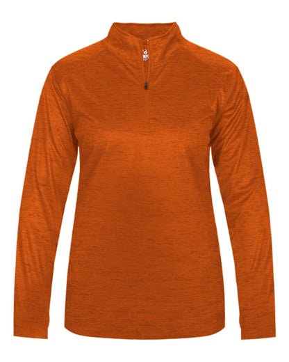 Badger Women’s Tonal Blend Quarter-Zip Pullover 4173 #color_Burnt Orange Tonal Blend