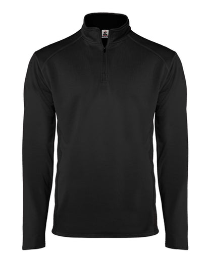 Badger Money Mesh Quarter-Zip Pullover 4438 #color_Black