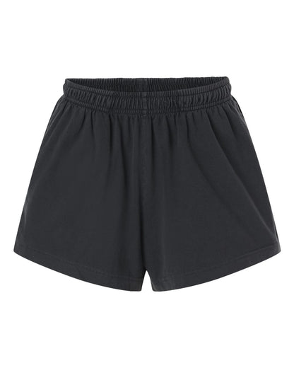 BELLA + CANVAS Women's Garment-Dyed Shorts 6824GD #color_Washed Black