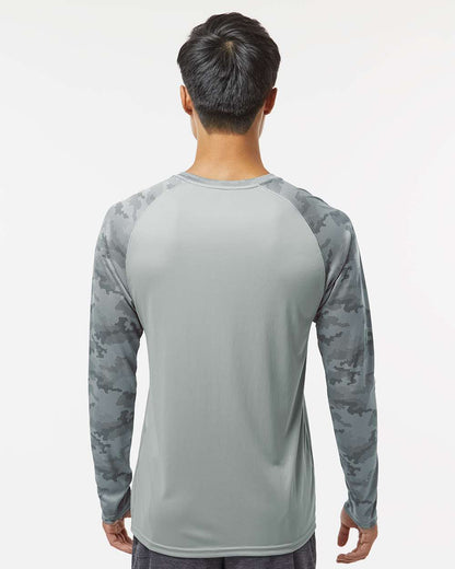 Paragon Unisex Cayman Performance Camo Colorblocked Long Sleeve T-Shirt 216 #colormdl_Medium Grey