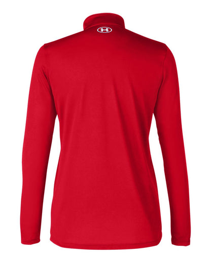 Under Armour Women's Team Tech™ Half-Zip Pullover 1376862 #color_Red/ White