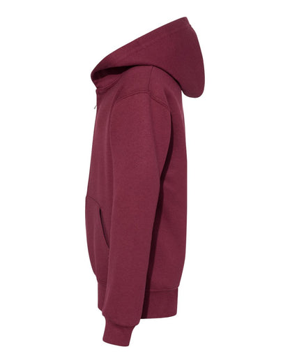 JERZEES Youth NuBlend® Full-Zip Hooded Sweatshirt 993BR #color_Maroon